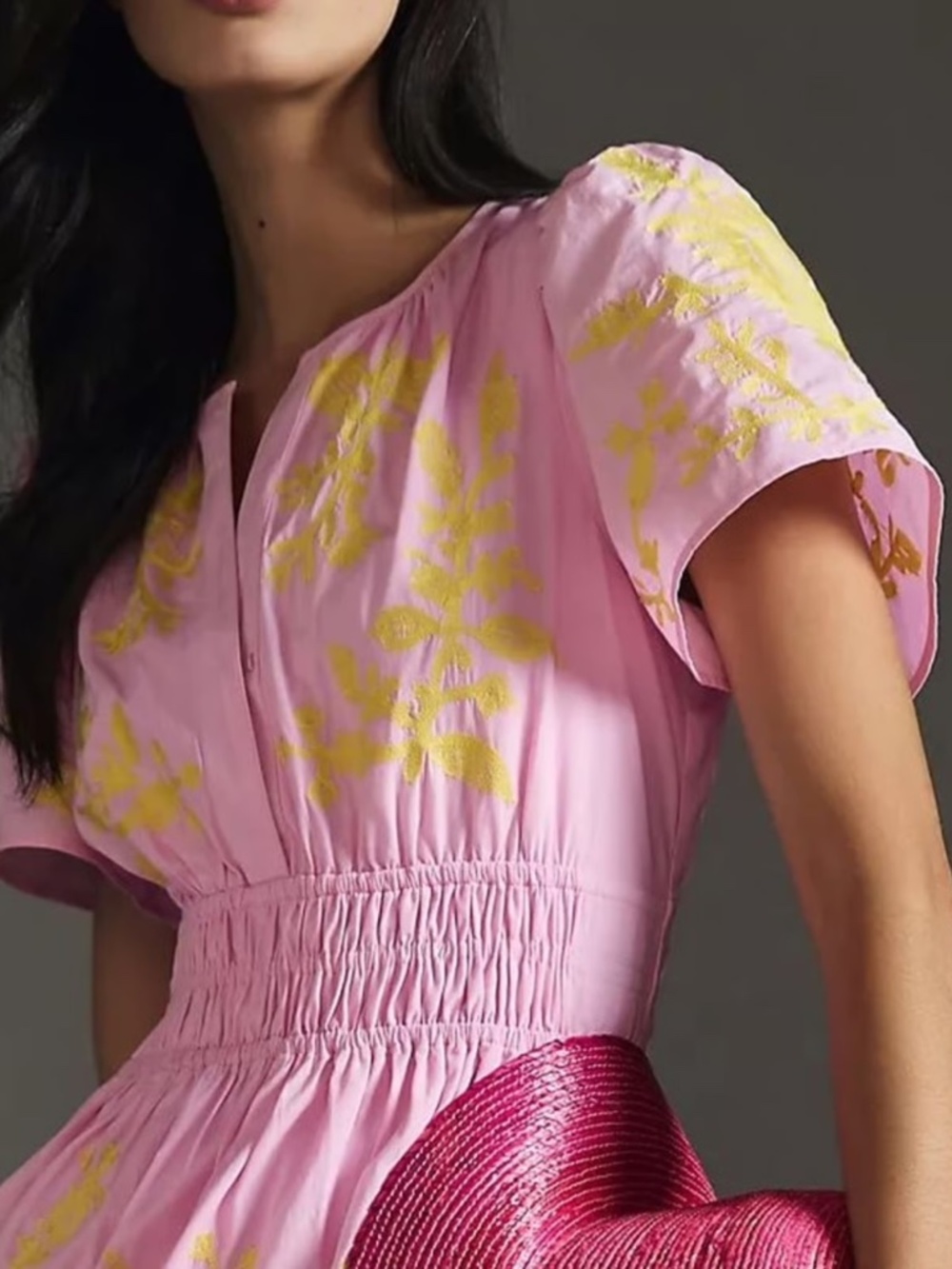 Anthropologie Somerset Pink/Yellow Maxi Dress